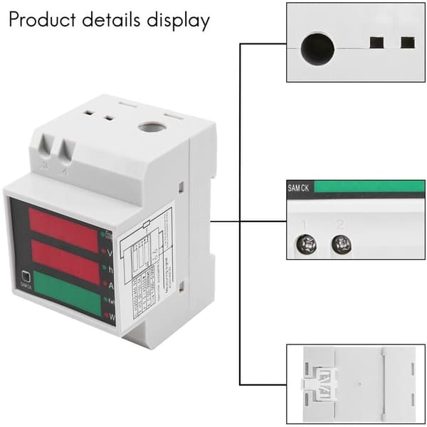 AC 200-450V DIN-skinne digital wattmeter amperemeter voltmeter