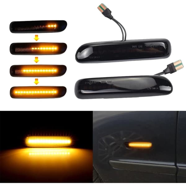 Rök LED dynamisk sidomarkeringsljus för 3-serie E46 Coupé 1997-2001