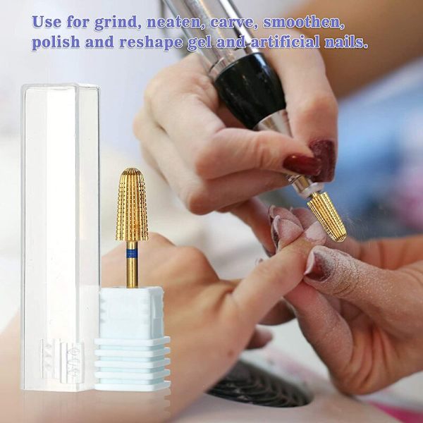 5 st Tungstenstål Borr Bits Set Slipsten Konisk Borr Bits för Nagelband Gel Snabb Polering Remover Exfoliering