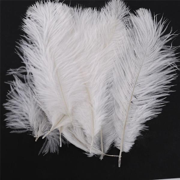 200 stk. Hvide Strudsefjer 20-25cm Bryllup DIY