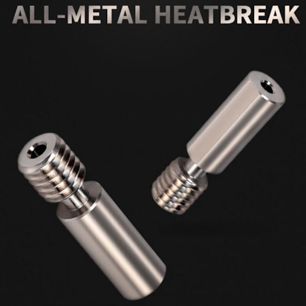 H2 Extruder Heat Break All Stainless Steel 3D-skrivardelar för B1 3 V2.0, 2 Hotend-kit