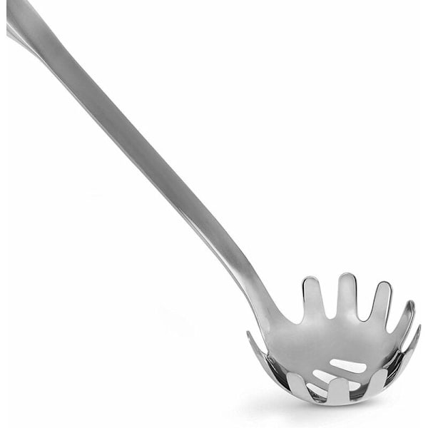 Pastaserverset i rostfritt stål, 1x 23 cm serveringstång + 1x 32 cm spagettislev, tandade ändar design kök verktyg
