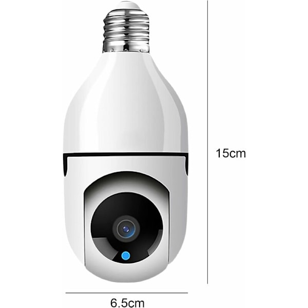Ljuslampa Kamera, 1080P Full HD Trådlös Wifi Kamera, Nattseende Hem Säkerhetskamera, Fjärråtkomst, Tvåvägsljud, Inomhus Utomhus Hem Säkerhet
