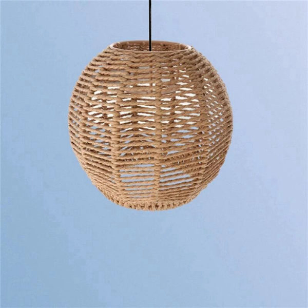 3X Belysning Rotting Lamphuvud Handvävd Krona Retro Lampskärm Hem Lampskärm Dekorativ Krona