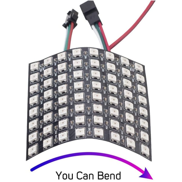 WS2812B LED-remsa 8x8 Digital Panel Matrix WS2812 Individuellt Adresserbar Modul Ljus SP110E Bluetooth-kontroller