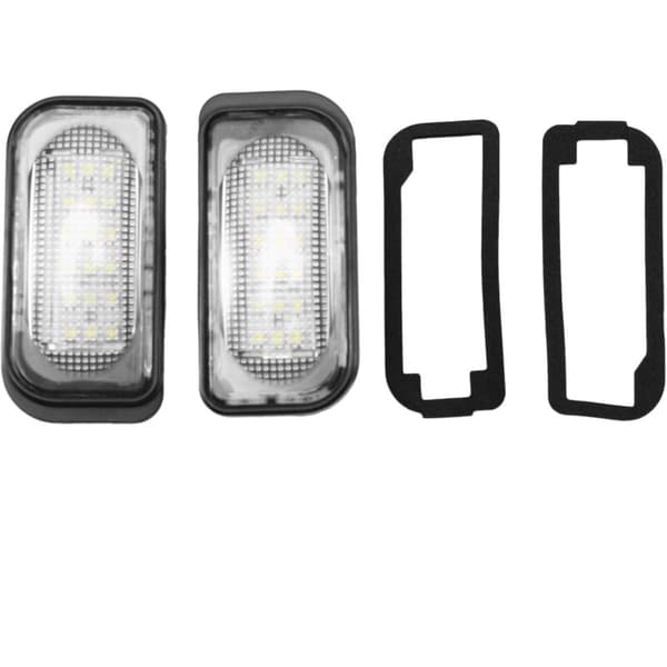 2 delar vit LED-skyltbelysning för W203 4D bil 2001-2007