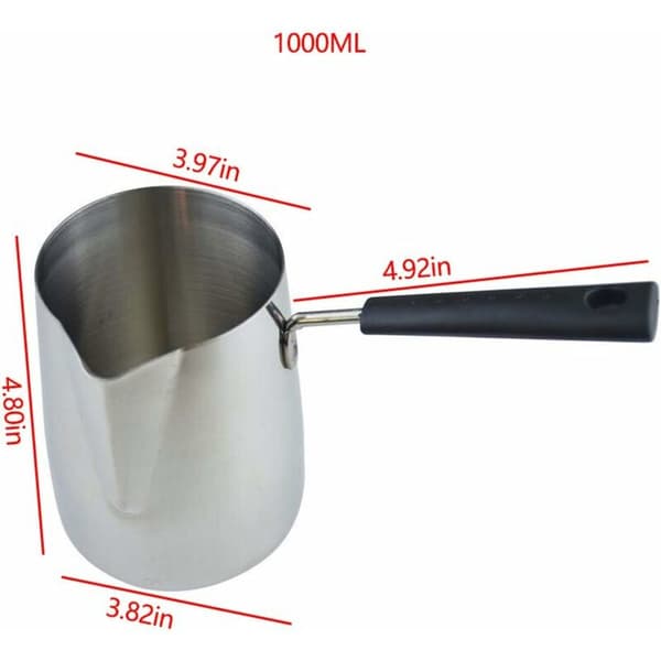 Rustfrit stål kaffemælkeskummerkande (1000 ml)