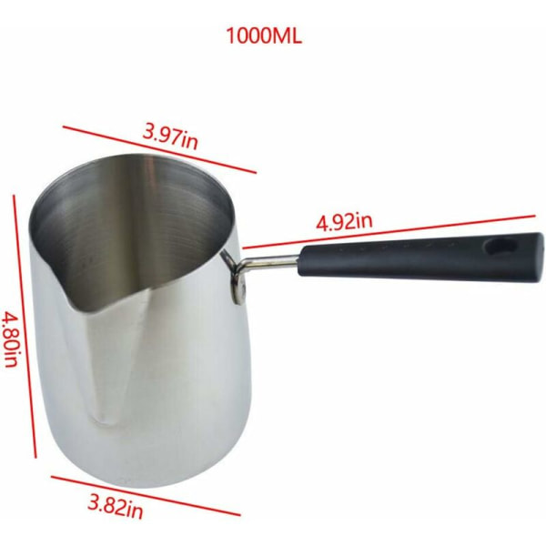 Rustfritt stål kaffemjølkeskummende potte (1000 ml) - Fei Yu