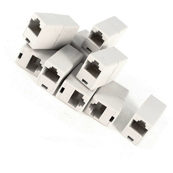 10 kpl Dual Harmaa Valkoinen RJ45 Modulaarinen Verkkoliitin Sovitin Liitin