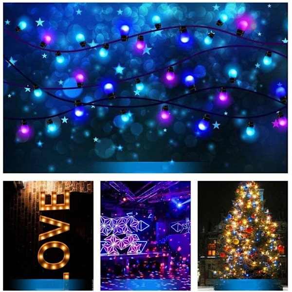 20 st 3W E27 färgade glödlampor, enfärgade LED-lampor, 100LM jullampa 220V fest små färgade bubblor, 180° LED-lampa (4 per färg)