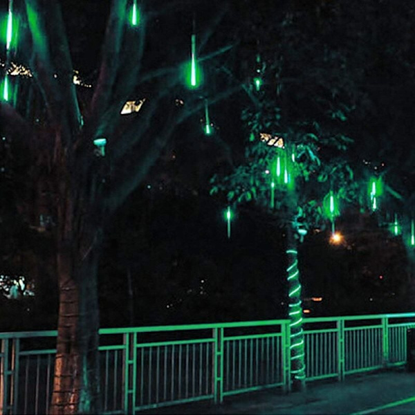 10 Rør 30CM LED Meteorregn Lys Solcelle-Julelys, Lyse Vanntette Utendørs Dusj Regnlys for Jul Bryllup Fest Kveld Hjem Gran T
