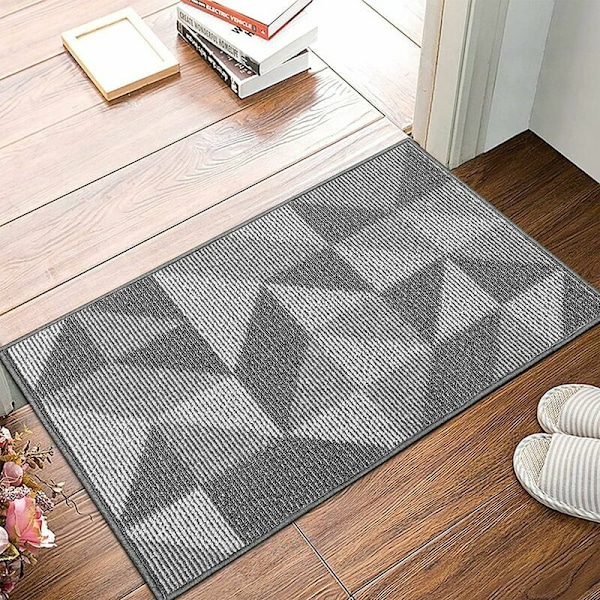 Liukumaton Sisäovi Matto 60x90 cm Pehmeä Ovi Matto Konepesu Absorbentti ja Kestävä Harmaa Ulko-ovi Matto Sisäänkäynnille, Portaille, Käytävään, Pihalle - Gra