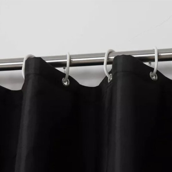 Sort, tykt vandtæt polyester bruseforhæng 200x200cm