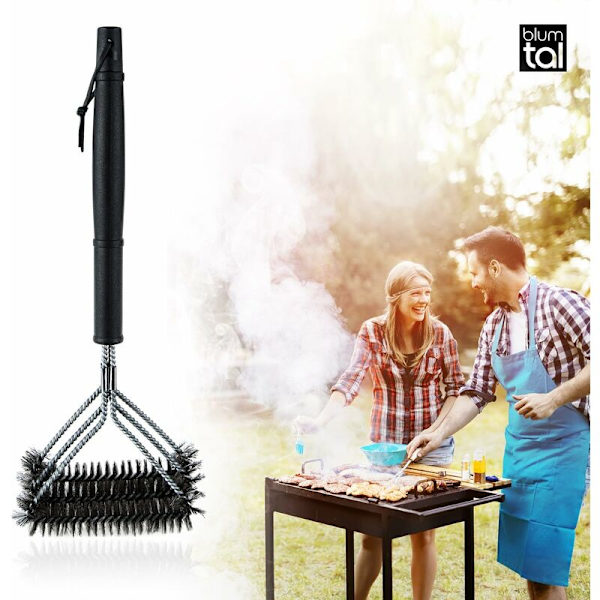 Grillbørste - Rengjøring av grill - Grilltilbehør - Elektrisk, gass, kull - Rustfritt stål