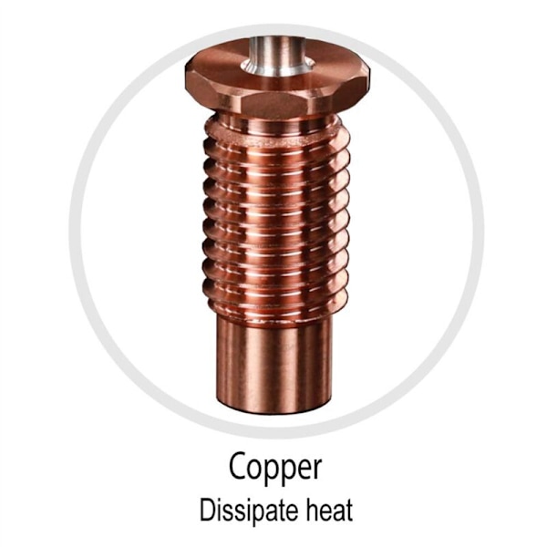 4X 3D Printer Dyses Bimetal All Metal V6-TCrazy Heat Break Titan og Kobber Hals til 1.75mm V6 Hotend Varmer