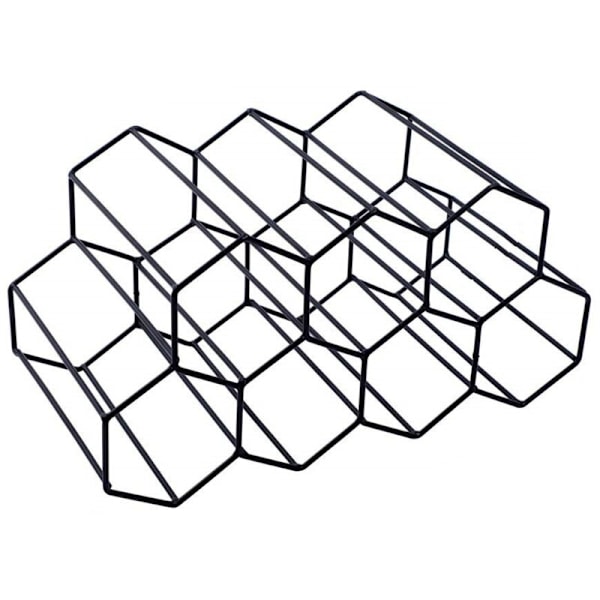 Vinstativer Bordplade Vinstativ, Vinflaskeholder, Fritstående Vinstativ, Sort Flaskeholder