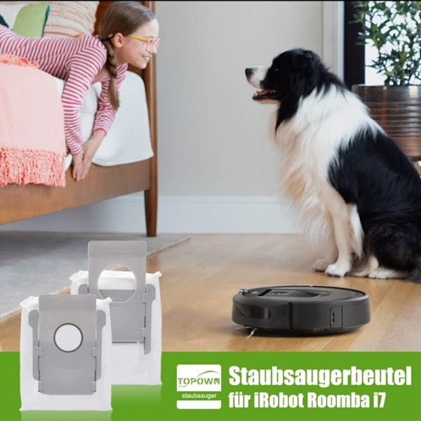 10 stk Irobot Roomba i7-poser, erstatningsstøvsugerposer for iRobot Roomba i7 i7+ / i7 Plus E5 E6 E7 S9 S9+ støvsuger