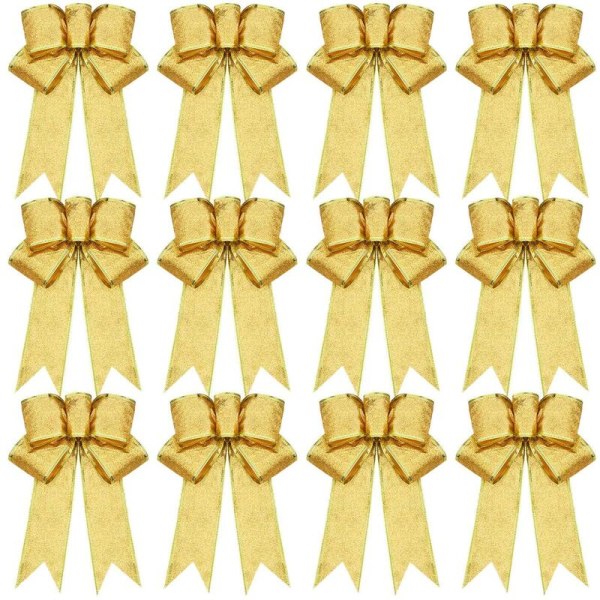 12 Glitter Sparkle Julbågar, Långa 10 Tum och 8 Hängande Julgransprydnader för Juldekorationer