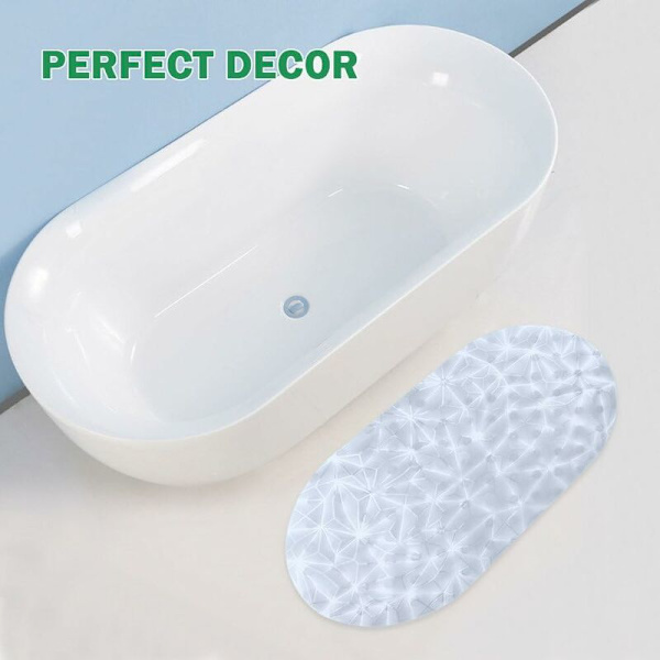 Badekar måtte, skridsikker, skimmelresistent, ekstra lang, antibakteriel, BPA, latex phthalat fri, maskinvaskbar, ideel til børn, 40x100cm (Transp