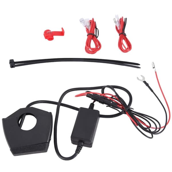 Motorcykel til 22,2-25,4 mm styr, dobbelt USB-oplader, stikadapter,