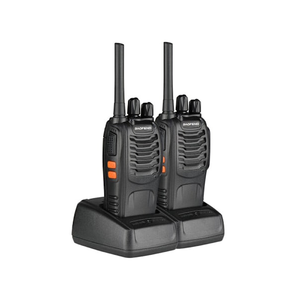 Långräckviddig Walkie Talkie 88e【Uppgraderad version av 888s】 Walkie Talkies Vox Laddningsbar PMR 446 Mhz 16 Kanaler, med Inbyggda Original Hörlurar (2 P