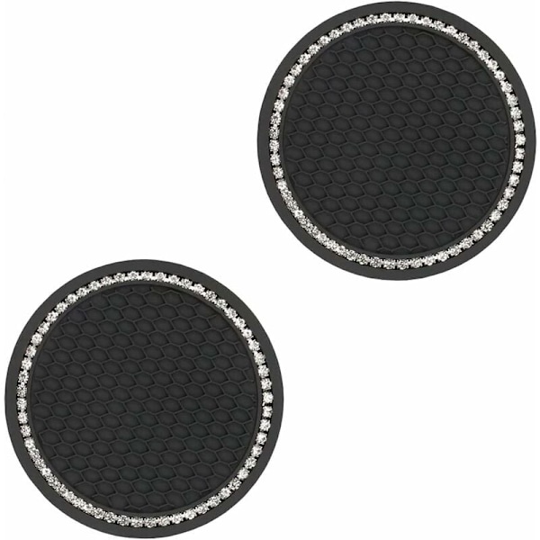 2 stk. Universal Bling Kopholder til Bil (Sort) -