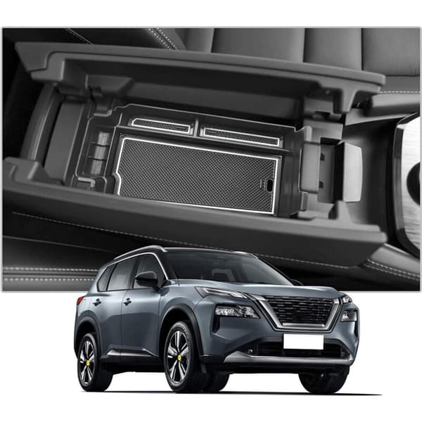 Center Console Organizer Tray för Rogue T33 2021 2022 Armrest Insert Förvaringsbox Divider Tillbehör, Vit