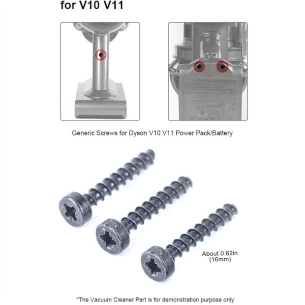 60 skruvar för dammsugare utan V6 V7 V8 V10 V11 Power Block / Batteri