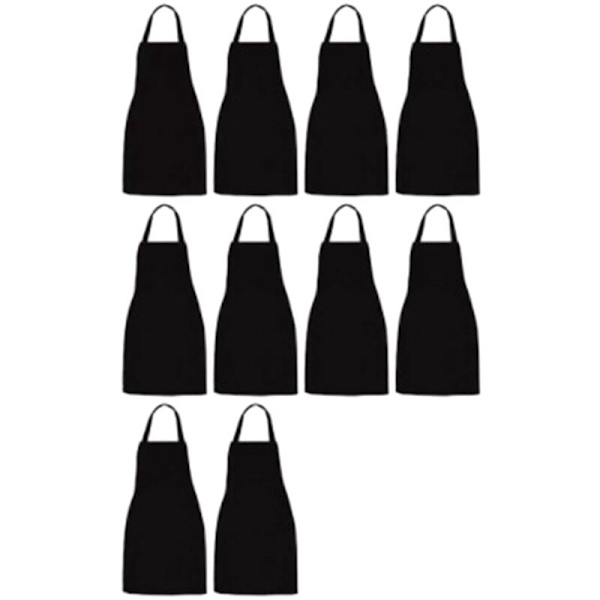20-pack Förkläden - Unisex Svart Förkläde i Bulk med 2 Rymliga Fickor Maskintvättbara för Kök, Hantverk, Grillning, Ritning