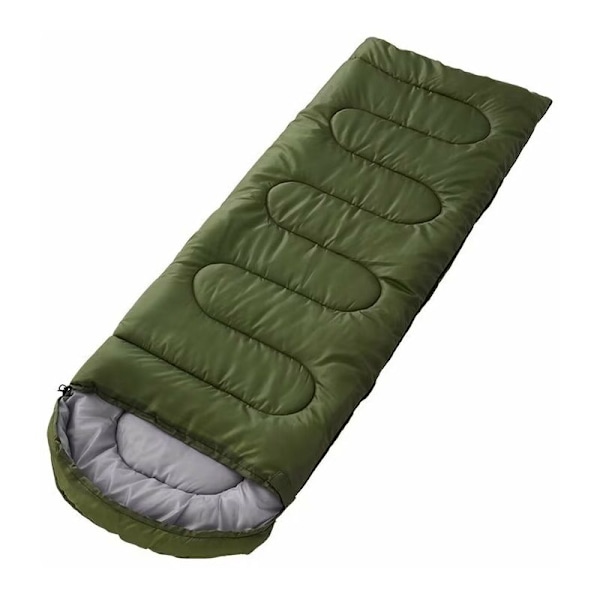 Kompakt Sovepose, Tilknyttelig Dobbelt Sovepose, Ultralet Sovepose, Voksen & Børn, Ekstrem Kulde, Camping, Trekking, Hærgrøn - DENUOTO
