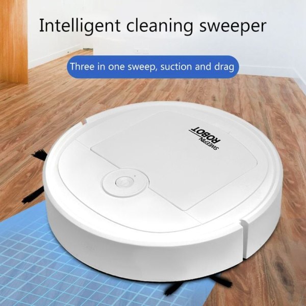 Ljudlös intelligent robotdammsugare dammsäker golvsopmaskin mattrengörare, svart