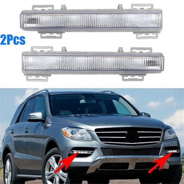 2X for W166 ML350 ML400 X204 GLK350 2012-2015 Bil LED Dagskjørelys DRL Tåkelys 2049065501