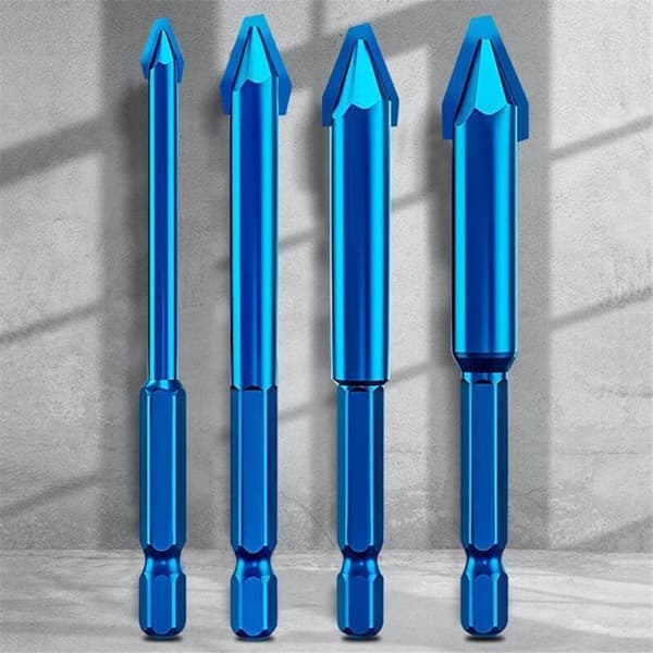 4 st Hex Skaft Hög Hårdhet Excentrisk Borr Precision Keramisk Glas Kakel Stansning Platta Triangulär Borr 6-12Mm