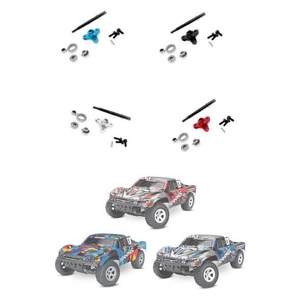 Metall Slipper Clutch Eliminator og Inngangsskaft for 1/10 Slash Stampede VXL XL5 2WD Oppgraderingsdeler, Blå