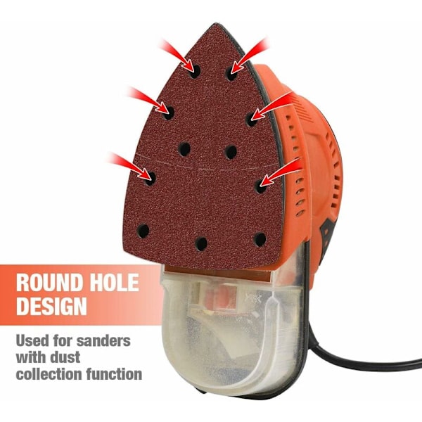 100 st Slippapper, Mus-Sander Slippapper för Multi-Sander, 40-80-120-180 Korn