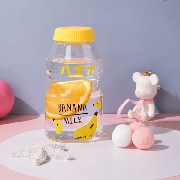 Muovista valmistettu hedelmämehu- ja vesipullo, lasten ja aikuisten sarjakuva-ravistelupullo, 16oz/480ML läpinäkyvä kannettava vuotamaton matkapullo, Y