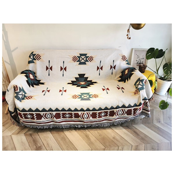 Blød Vævet Sofa Tæppe, Sofa Håndklæde, Universal Seng Tæppe, Stol Tæppe, Polyester Sofa Tæppe (90x150 Cm)