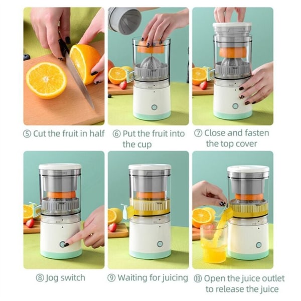 Langsom Juicer Uden Elektrisk Juicer USB Frugt Ekstraktor Automatisk Juice Mini Orange Citruspresser Bærbar Juice Cup 45W,1500mA