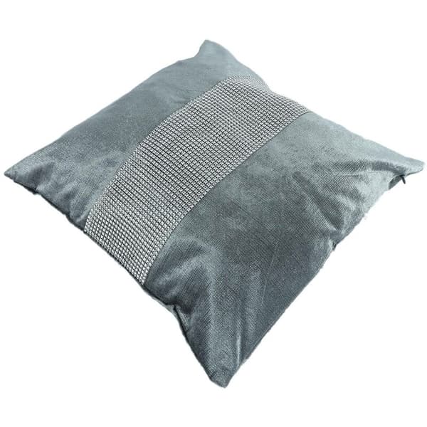 Falsk diamant Luksus pudebetræk Flannel bryllupsdekoration 45 x 45cm Grå