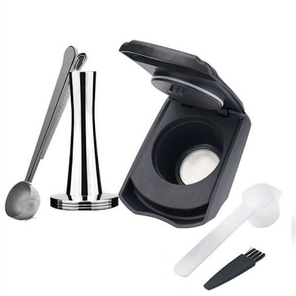 Kaffeadapter Återanvändbar för Lumio EDG325 Maskin Kapselöverföring Laddningsbar Clip Sked + Pulverpress Hammare