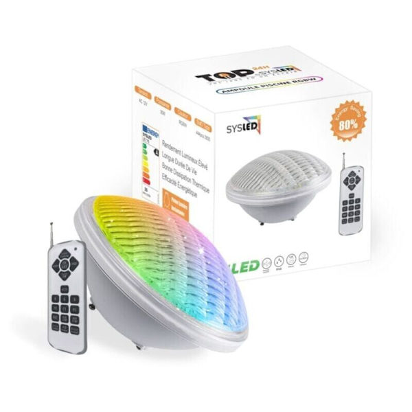 LED-lampe for svømmebasseng PAR56 RGB-farge 18W med 441 LED-er - RWEpool-belysning..