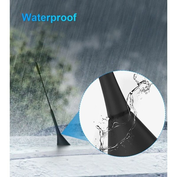 Kraftig bilantenne - Universal bilradioantenne til alle bilmodeller - Bilradioantenne med høj kvalitet DAB FM-modtagelse - 28CM biltagantenne