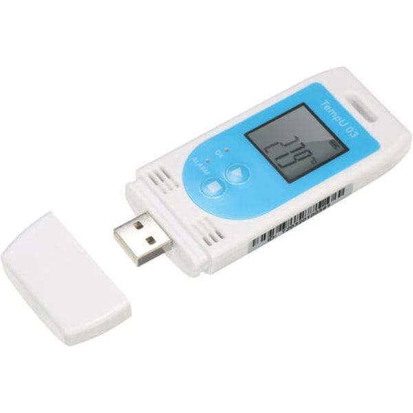KKmoon USB Temperatur Fuktighetsdatalogger Återanvändbar RH TEMP Fuktdatalogger Fuktighetsloggningsmätare med 32 000 inspelningskapacitet, modell: blå B