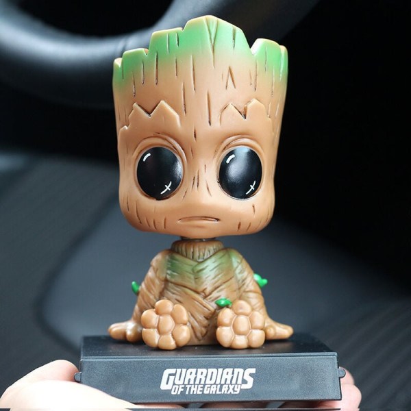 Cartoon Groot Car Dashboard Bobblehead Figurine Söt Anime Groot Biltillbehör