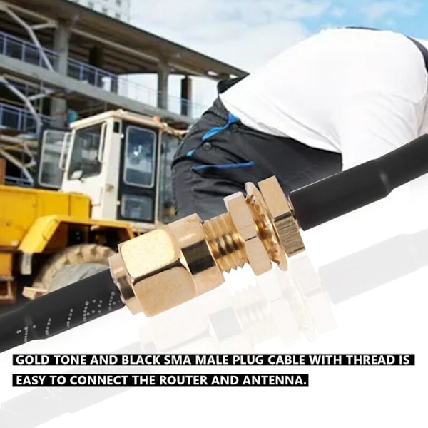 SMA Hanadapter till Pigtail Koaxial Jumper Förlängningskabel 3.3Ft Lång