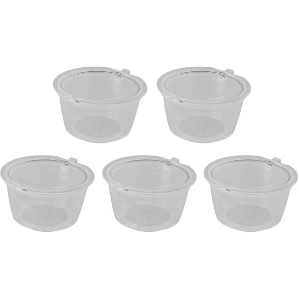 50ml Genanvendelige Kaffe Kapsler, 5 Styk, Filterkop med Ske til DOLCE GUSTO Kaffe Maskine