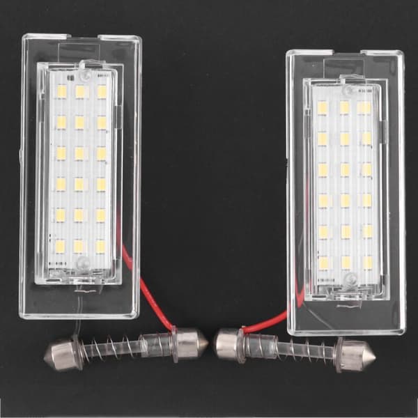 2 stk. Hvide LED Nummerpladelys 18 SMD 3528 til E53 X5 1999-2003 E83 X3 03-10