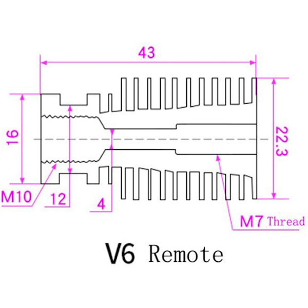 3 stk. V6 Serie Radiator til 1.75 mm/3 mm Afstand Metal Lang Rækkevidde Rør 3D Printer Strømforsyning Bowden