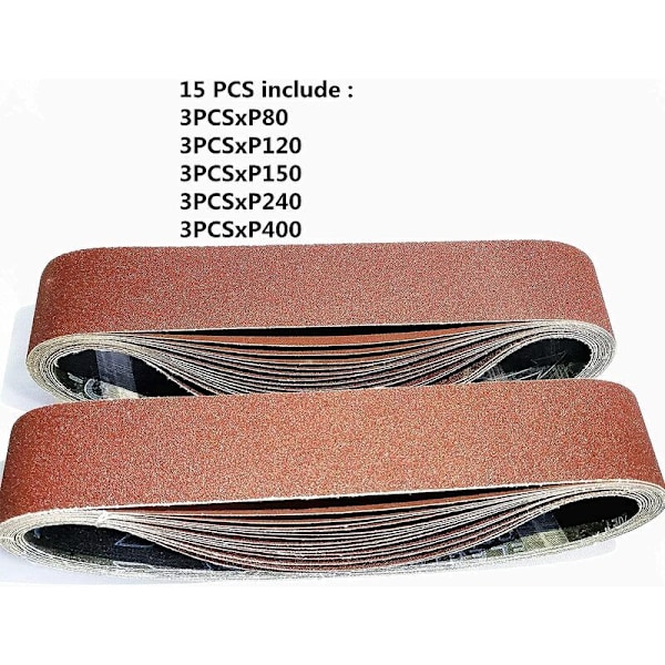 Hiomakangas, 50 x 686 mm, Sekalaiset Hiomakangaset (3x Hiomapaperi 80/120/150/240/400) Hiomakoneille (15 kpl)