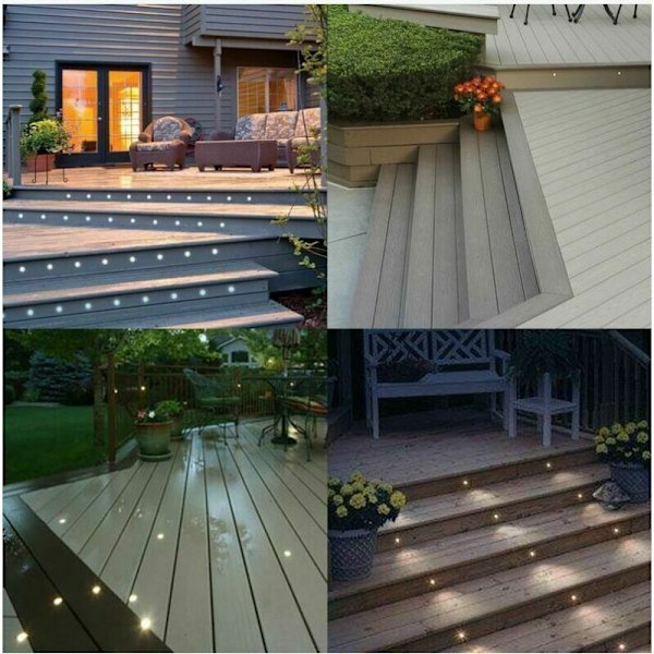 - 10 kpl Mini Ulko-Uppoasennettavat LED-Spotit - IP67 Vedenkestävä - Päivänvalkoinen Valo 4500K - Lattiavalaisin 32MM 0.6W DC12V